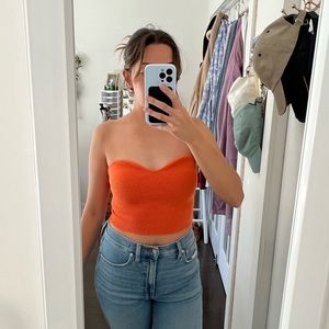 Princess Polly orange knit tube top